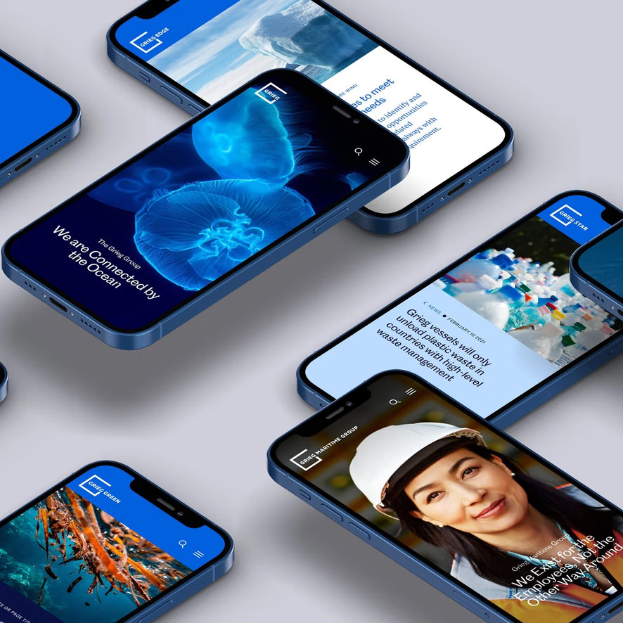 Illustrasjonsbilde som viser nettsidene på flere mobiltelefoner