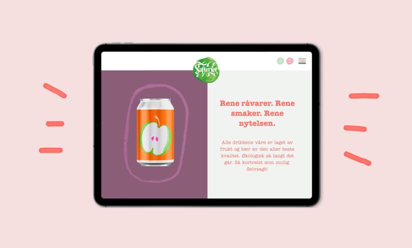 Illustrasjonsbilde som viser nettsiden til safteriet på et nettbrett