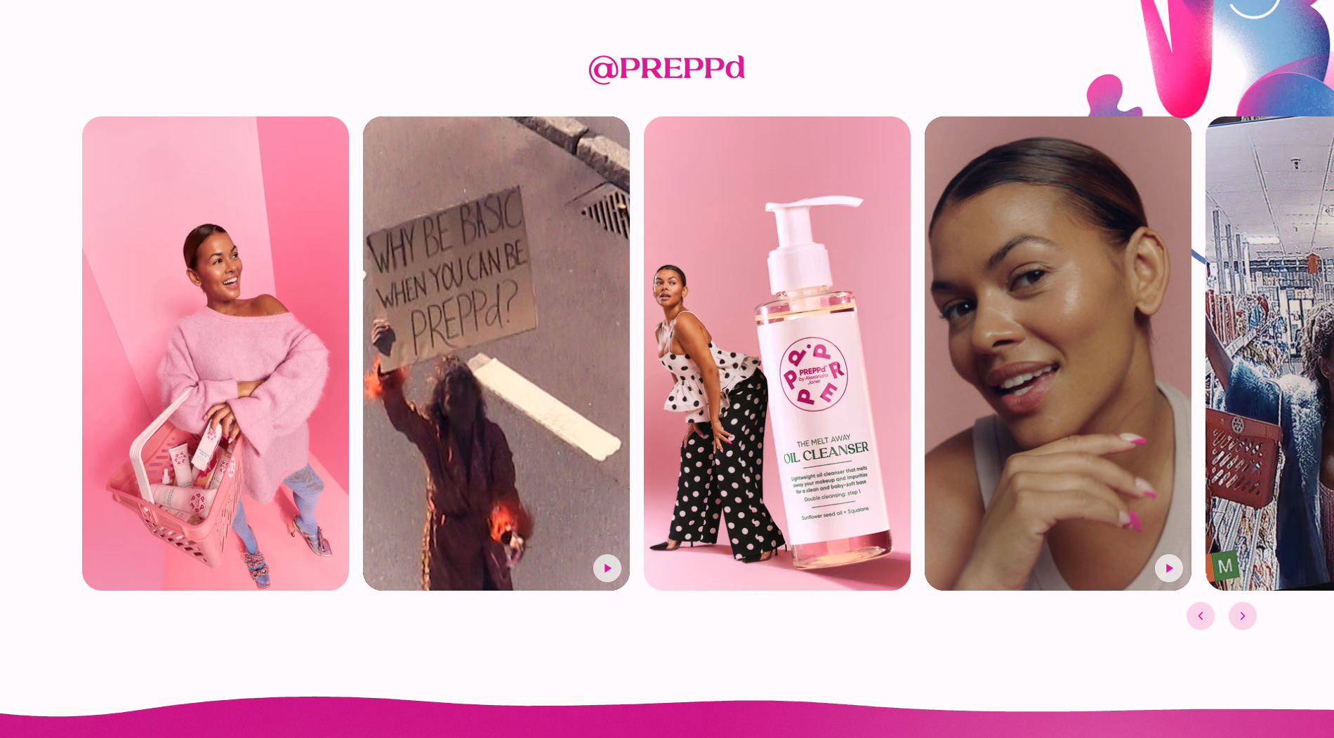 Skjermbilde som viser instagram feed fra Preppd nettsiden