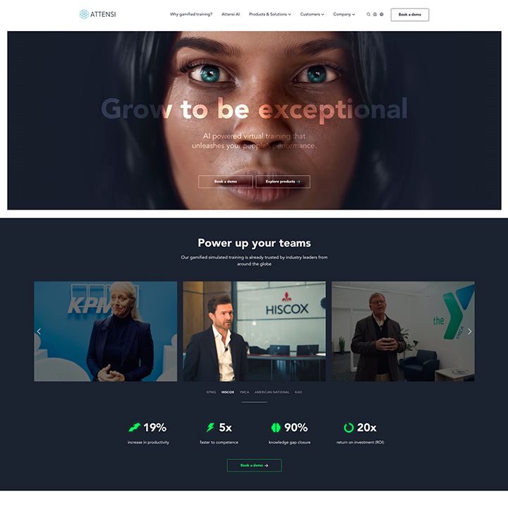 Skjermbilde fra Attensi sine nettsider