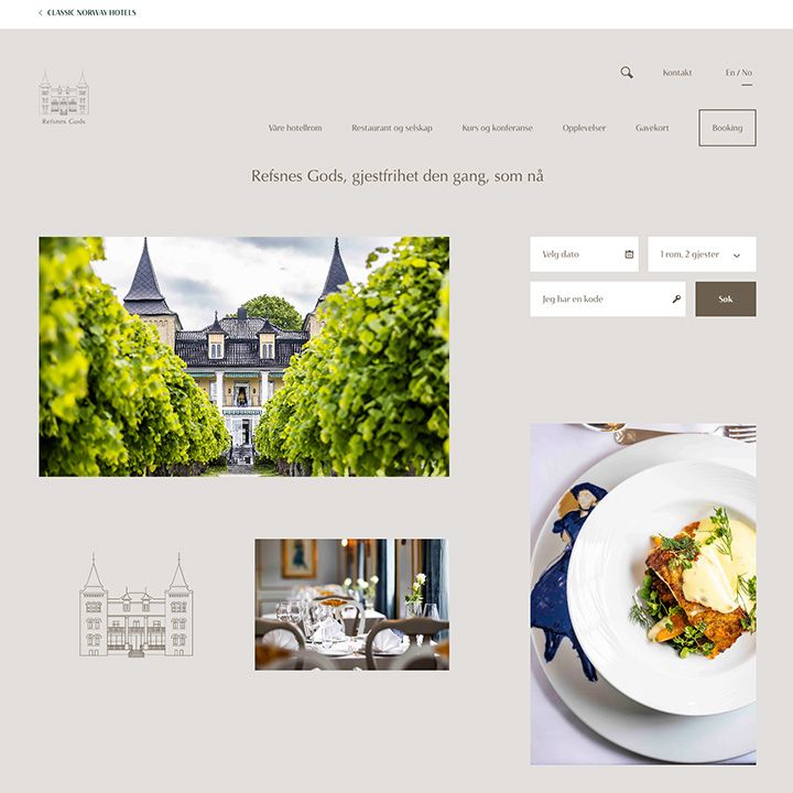 Skjermbilde fra Classic norway nettsiden