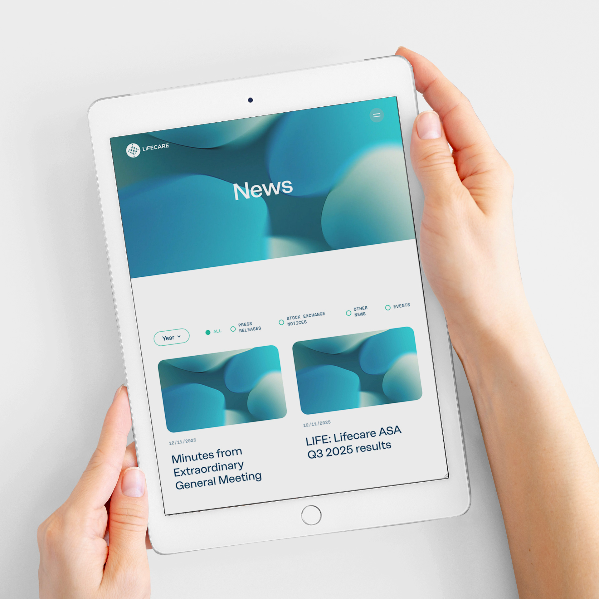 Lifecare tablet mockup