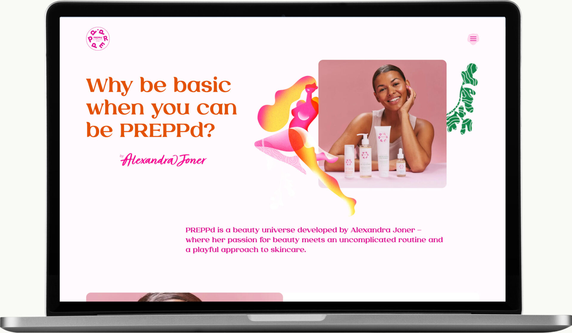 Bærbar PC med skjermbilde fra preppd nettsiden