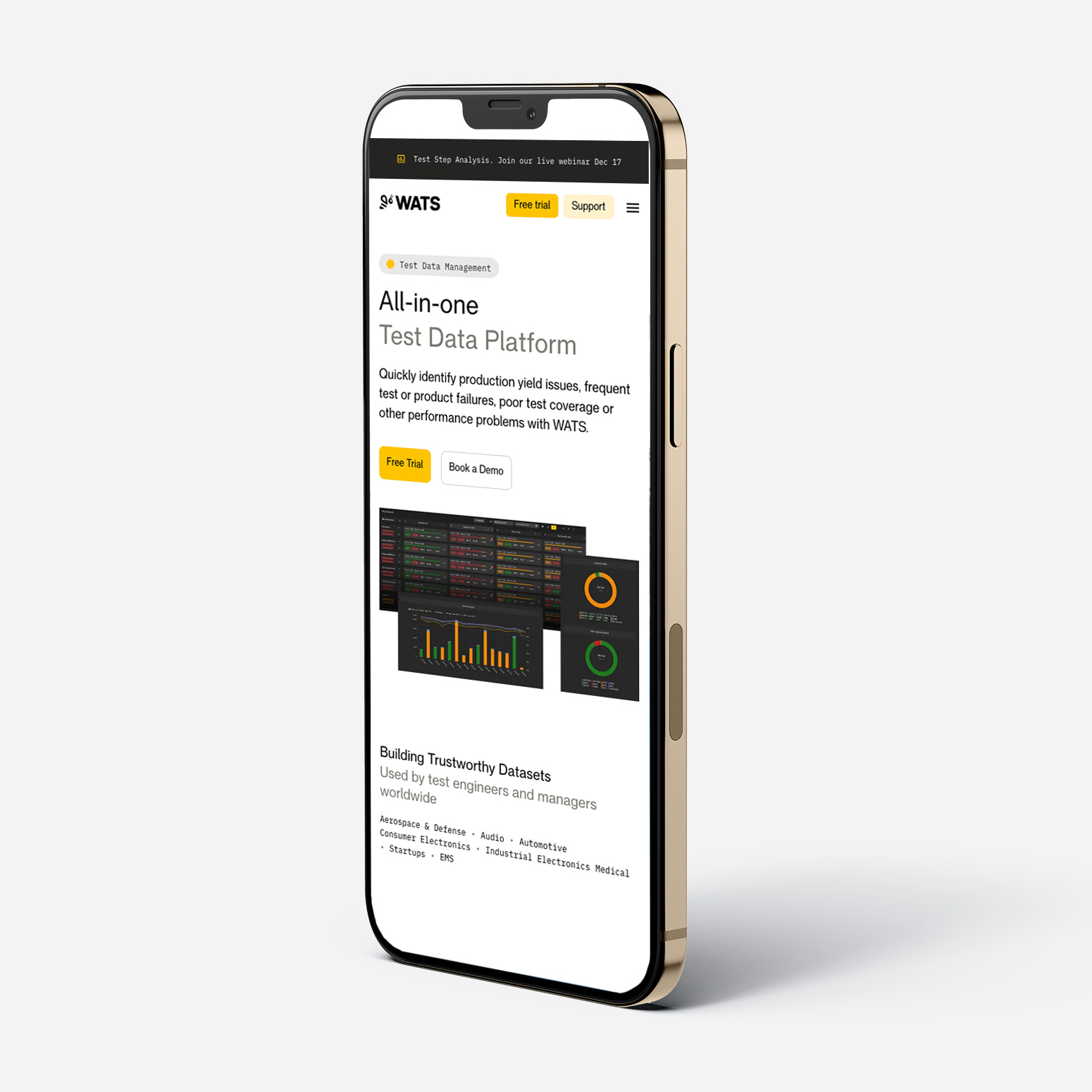 Illustrasjonsbilde av Wats sin nettside på en iPhone