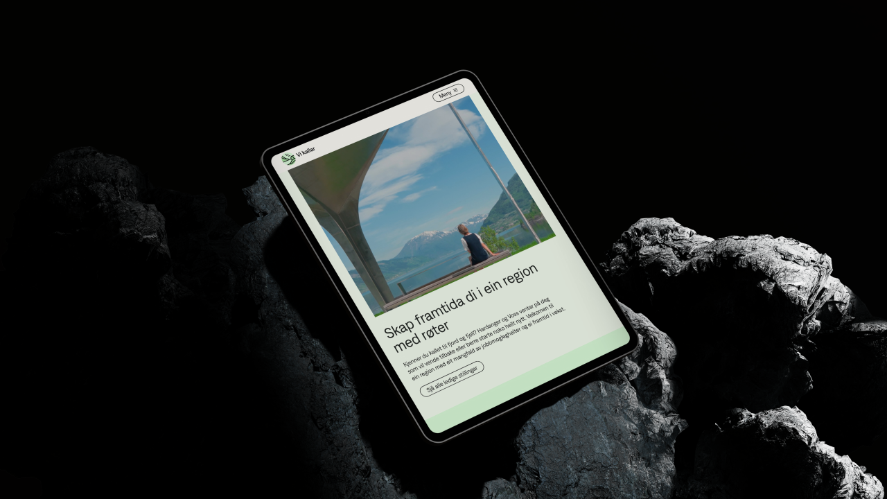 Illustrasjonsbilde av nettsiden til Vi kallar på et nettbrett