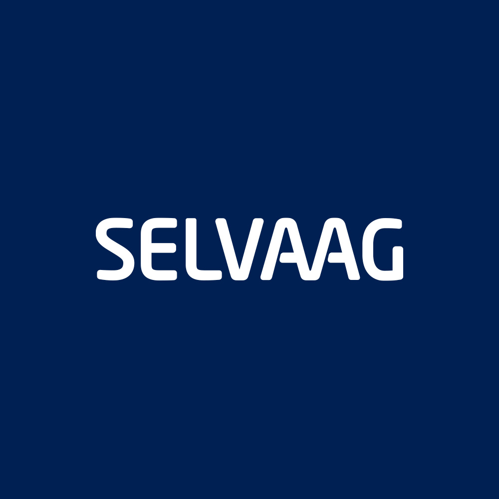 Selvaag logo på blå bakgrunn